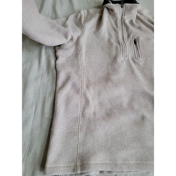 Woolrich Mens 2XL 1/4 Zip Pullover Cream Beige Pocket Logo Casual Solid Dad - Picture 7 of 15